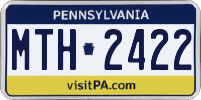 PA license plate MTH2422