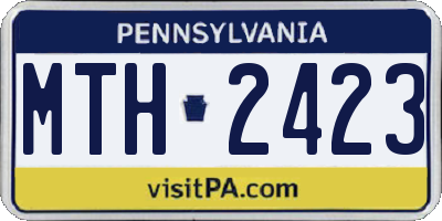 PA license plate MTH2423