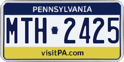 PA license plate MTH2425