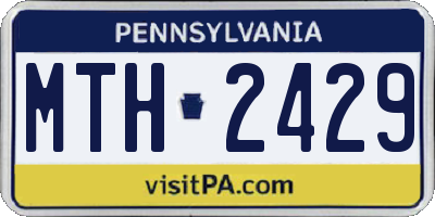 PA license plate MTH2429