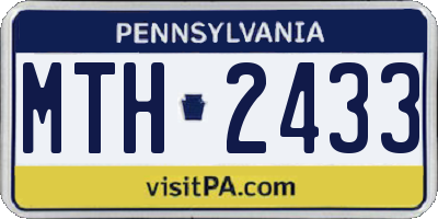 PA license plate MTH2433