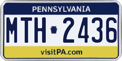 PA license plate MTH2436