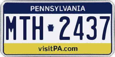 PA license plate MTH2437