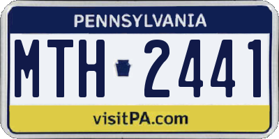 PA license plate MTH2441