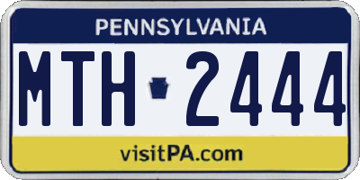 PA license plate MTH2444