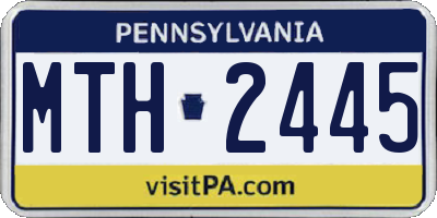 PA license plate MTH2445