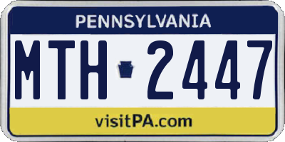 PA license plate MTH2447