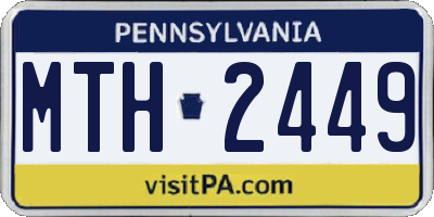 PA license plate MTH2449