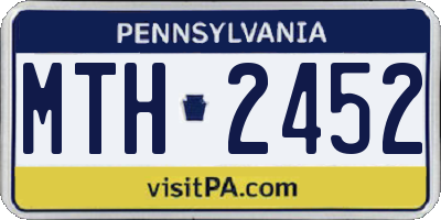 PA license plate MTH2452
