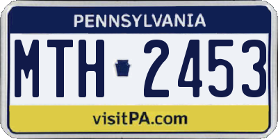 PA license plate MTH2453