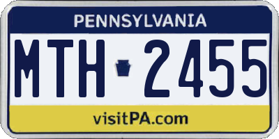 PA license plate MTH2455