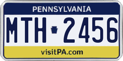 PA license plate MTH2456