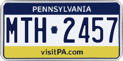 PA license plate MTH2457