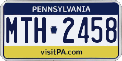 PA license plate MTH2458