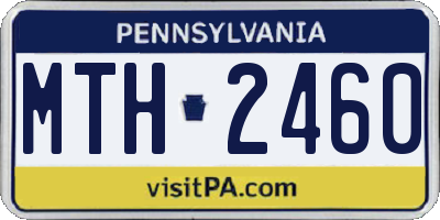 PA license plate MTH2460