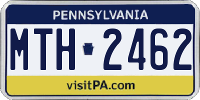PA license plate MTH2462