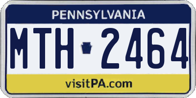 PA license plate MTH2464