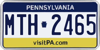 PA license plate MTH2465