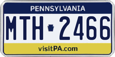 PA license plate MTH2466