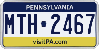 PA license plate MTH2467