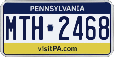 PA license plate MTH2468
