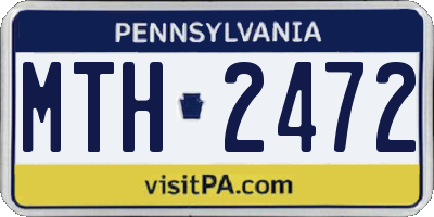 PA license plate MTH2472