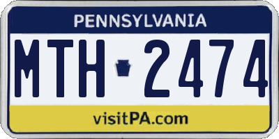 PA license plate MTH2474