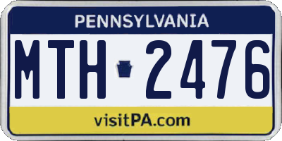 PA license plate MTH2476