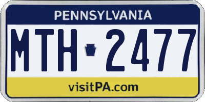 PA license plate MTH2477