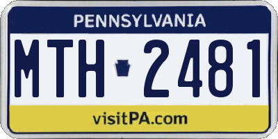 PA license plate MTH2481