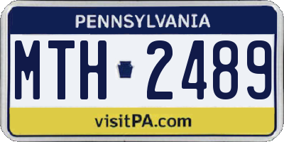 PA license plate MTH2489