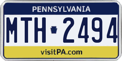 PA license plate MTH2494