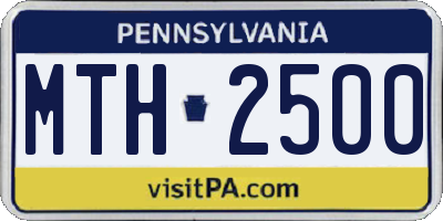 PA license plate MTH2500