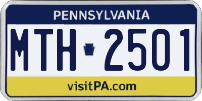 PA license plate MTH2501