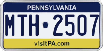 PA license plate MTH2507