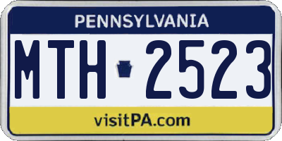 PA license plate MTH2523