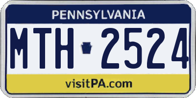 PA license plate MTH2524