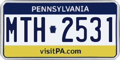 PA license plate MTH2531