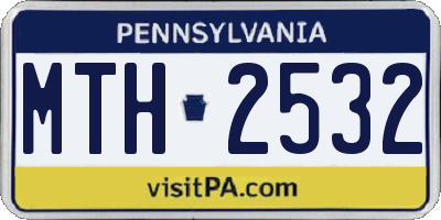 PA license plate MTH2532