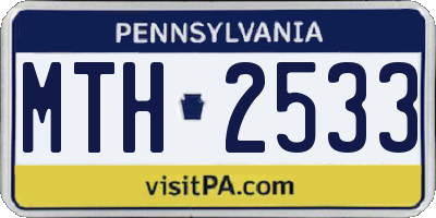 PA license plate MTH2533