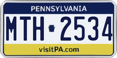 PA license plate MTH2534