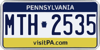 PA license plate MTH2535