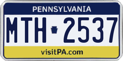 PA license plate MTH2537