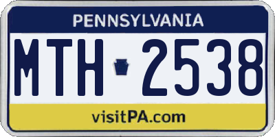PA license plate MTH2538