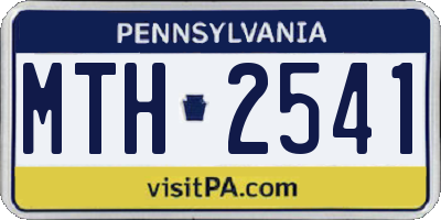 PA license plate MTH2541