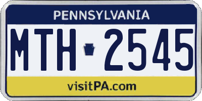 PA license plate MTH2545