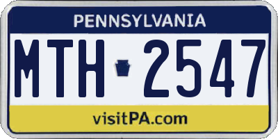 PA license plate MTH2547