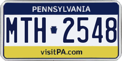 PA license plate MTH2548