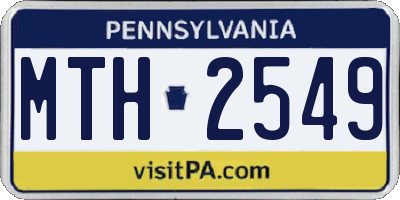 PA license plate MTH2549