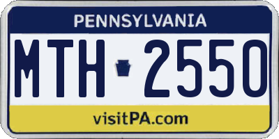 PA license plate MTH2550